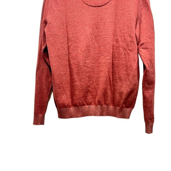 Manguun Mens Copper Brown Crew Neck Slim fit Pullover Sweater Size Medium - Picture 6 of 11